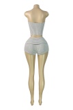 Casual Stripe Strapless Sleeveless Two Pieces