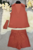 Casual Solid Color V Neck Sleeveless Two Pieces