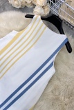 Casual Stripe V Neck A Line Dresses