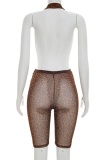 Sexy Leopard Halter Regular Rompers