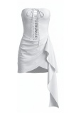 Sexy Solid Color Strap Design Dresses