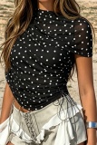 Casual Polka Dot Tops