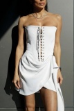 Sexy Solid Color Strap Design Dresses