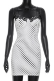 Sexy Polka Dot Lace Spaghetti Strap Sling Dresses