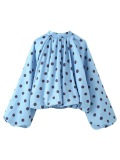 Casual Y2k Polka Dot Pullovers Tops