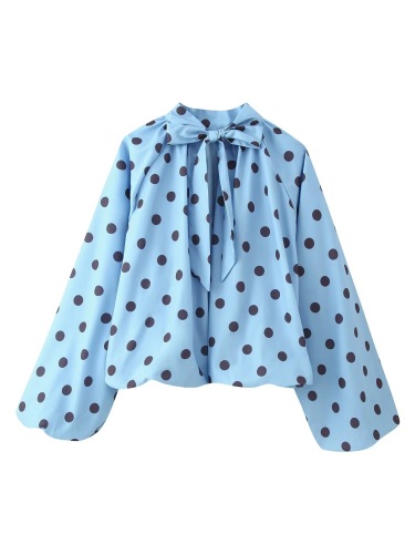 Casual Y2k Polka Dot Pullovers Tops