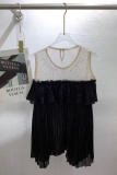 Casual Street Y2k Patchwork Hot Drilling Ruffle O Neck Tops