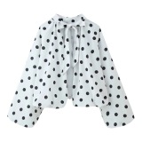 Casual Y2k Polka Dot Pullovers Tops