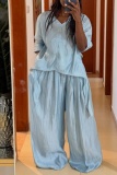 Casual Street Solid Color V Neck Long Sleeve Two Pieces