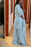 Casual Street Solid Color V Neck Long Sleeve Two Pieces