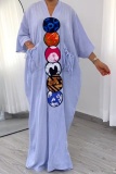 Casual Daily Graphic Print V Neck Dresses
