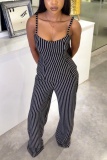Casual Stripe Spaghetti Strap Sleeveless Two Pieces