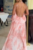 Backless Strap Design Beach Dresses