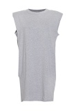 Casual Solid Color O Neck Vest Dresses
