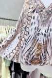 Street Party Bohemian Leopard Cold Shoulder Tops