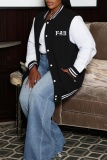 Casual Street Daily Patchwork Cardigan Collar Outerwear