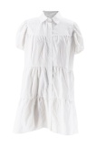 Casual Daily Y2k Solid Color Solid Color Shirt Collar A Line Dresses