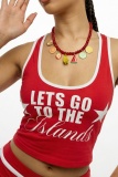 Casual Street Sportswear Letter Print Vests Sleeveless Two Pieces