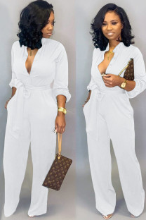 White street Solid Button Long Sleeve O Neck