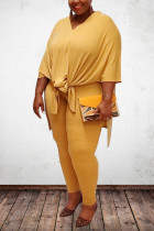 gingerish Polyester Sexy O Neck Solid Plus Size 