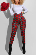 Red Daily Leopard O Neck Long Sleeve Two Pieces