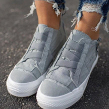 Grey Casual Sequins Round Sport Shoes