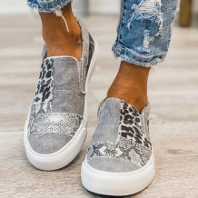 Grey Fashion Street Split Joint Round Out Door Shoes