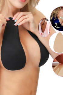 Black Sexy Solid Invisible Bra