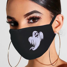 Black Gray Fashion Casual Print Mask