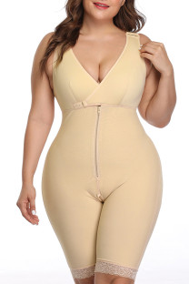 Apricot Sexy Casual Solid Split Joint Bustiers