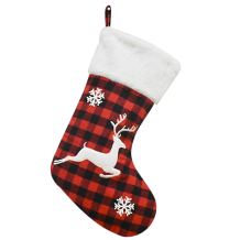 Red Black Street Cute Print Wapiti Snowflakes Split Joint Sock
