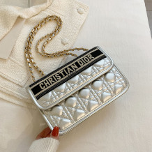 Silver Fashion Casual Letter Split Joint Bags