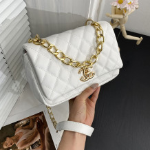 White Fashion Casual Plaid Split Joint Bags