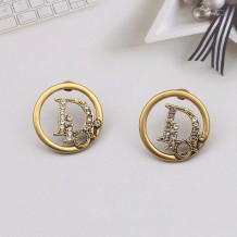 Gold Fashion Vintage Letter Hot Drill Earrings