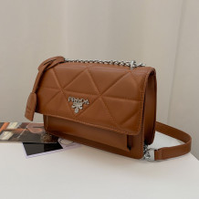 Brown Fashion Simplicity Letter Split Joint Chains Bags