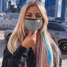 Black White Fashion Casual Patchwork Hot Drill Mask
