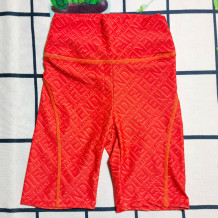 Tangerine Red Fashion Vacation Letter Split Joint Swimwears