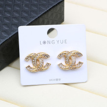 Gold Fashion Simplicity Letter Hot Drill Earrings