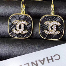 Black Fashion Elegant Letter Split Joint Earrings