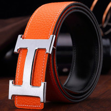 Orange Fashion Simplicity Solid Split Joint Belts