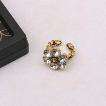 Gold Fashion Vintage Letter Hot Drill Rings