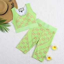 Green Fashion Sexy Letter Patchwork Swimwears