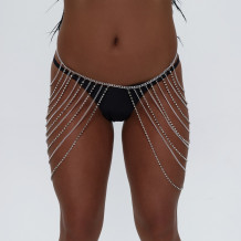 Silver Fashion Sexy Patchwork Rhinestone Waist Chain