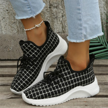 Black Fashion Casual Sportswear Patchwork Frenulum Comfortable Sport Shoes