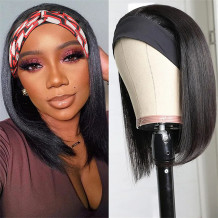 Black Fashion Casual Solid Patchwork Wigs  (Without Headscarf)