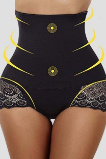 Black Sexy Solid Patchwork Bustiers