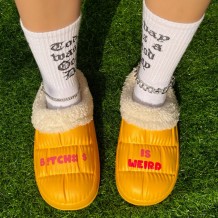Yellow Casual Living Patchwork Letter Printing Round Keep Warm Comfortable Shoes