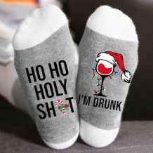 White Grey Casual Daily Print Patchwork Sock