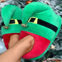 Green Casual Living Patchwork Contrast Round Keep Warm Shoes
