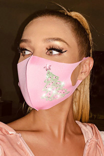 Pink Casual Solid Patchwork Hot Drill Mask